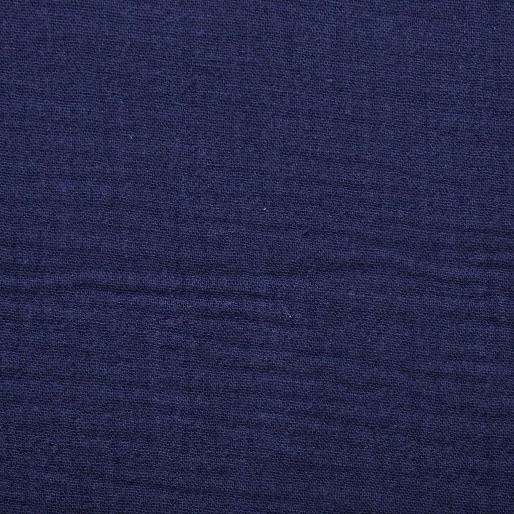 Preview: Musselin Double Gauze uni dunkelblau